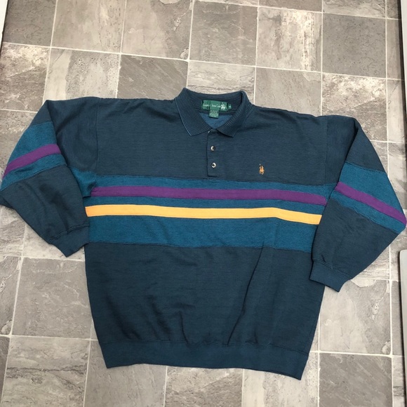 Vintage Shirts Mens Vintage 9s Color Block Rugby Shirt Sz Xl Poshmark